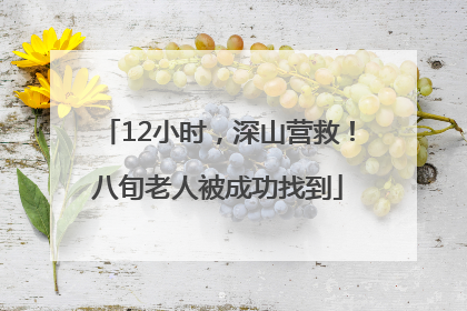 12小时，深山营救！八旬老人被成功找到