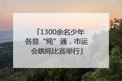 1300余名少年各显“绳”通，市运会跳绳比赛举行