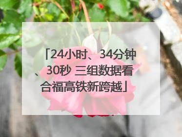 24小时、34分钟、30秒 三组数据看合福高铁新跨越