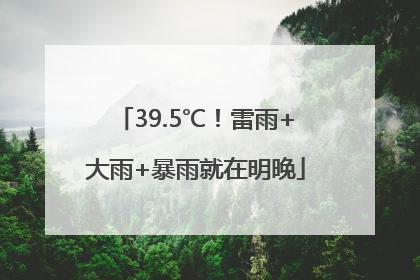 39.5℃！雷雨+大雨+暴雨就在明晚